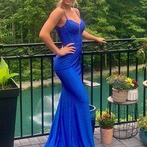 Sherri Hill 55519 Blue Prom Dress Size 0